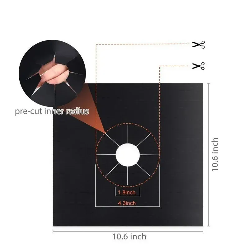 4 Piece Gas Stove Protector Set Kitchen Cookware Accessories for Cleaning and Protection