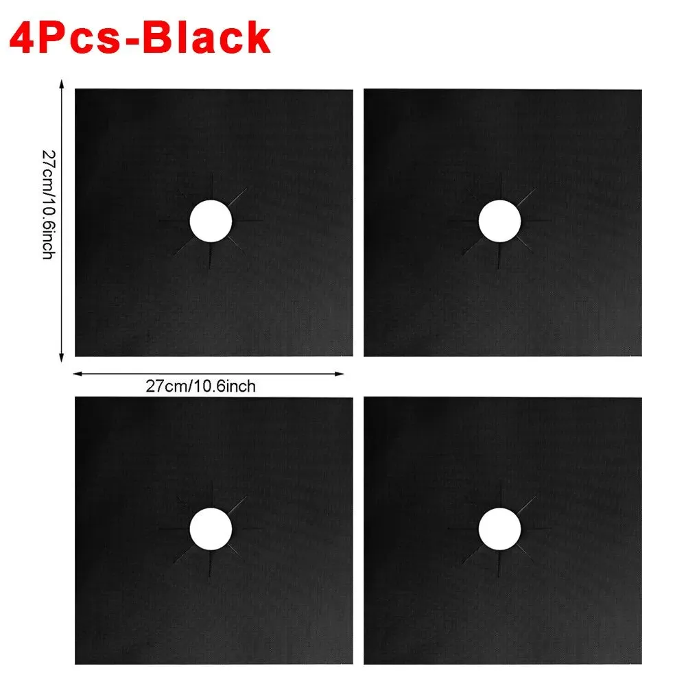 4 Piece Gas Stove Protector Set Kitchen Cookware Accessories for Cleaning and Protection