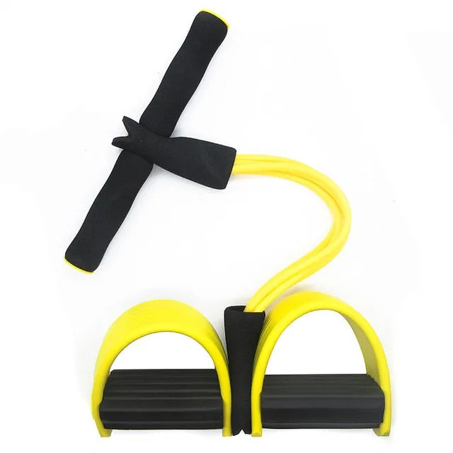 4-Tube Foot Pedal Resistance Band Elastic Pull Rope Fitness Equipment
