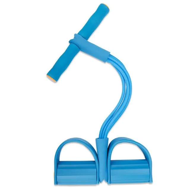 4-Tube Foot Pedal Resistance Band Elastic Pull Rope Fitness Equipment