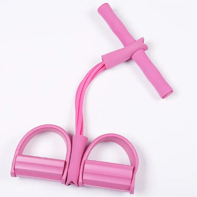 4-Tube Foot Pedal Resistance Band Elastic Pull Rope Fitness Equipment