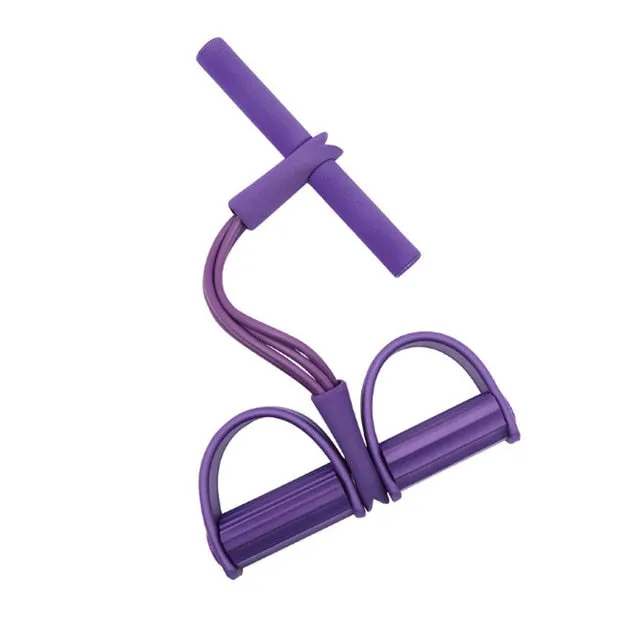 4-Tube Foot Pedal Resistance Band Elastic Pull Rope Fitness Equipment