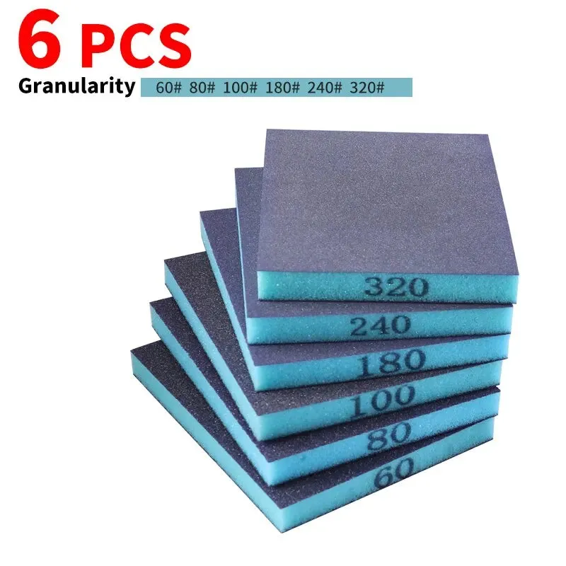 6pcs Sanding Sponge 60 320 Grit for Metal Wood Polishing 120 96 13mm