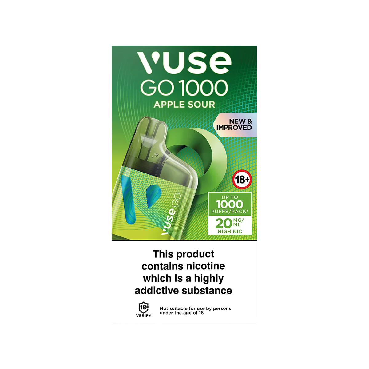 Apple Sour Vuse Go 1000 Box Disposable Vape