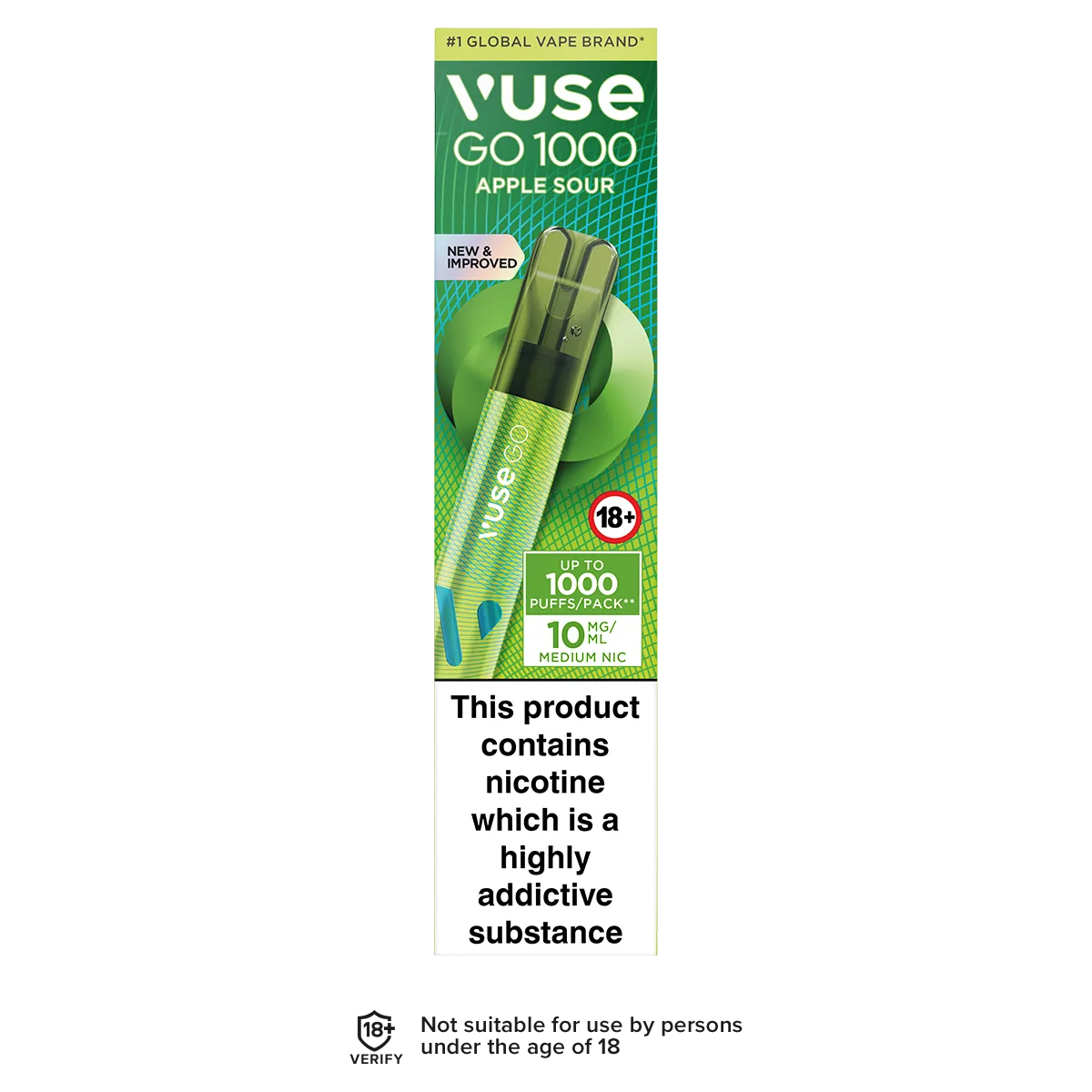 Apple Sour Vuse Go 1000 Disposable Vape