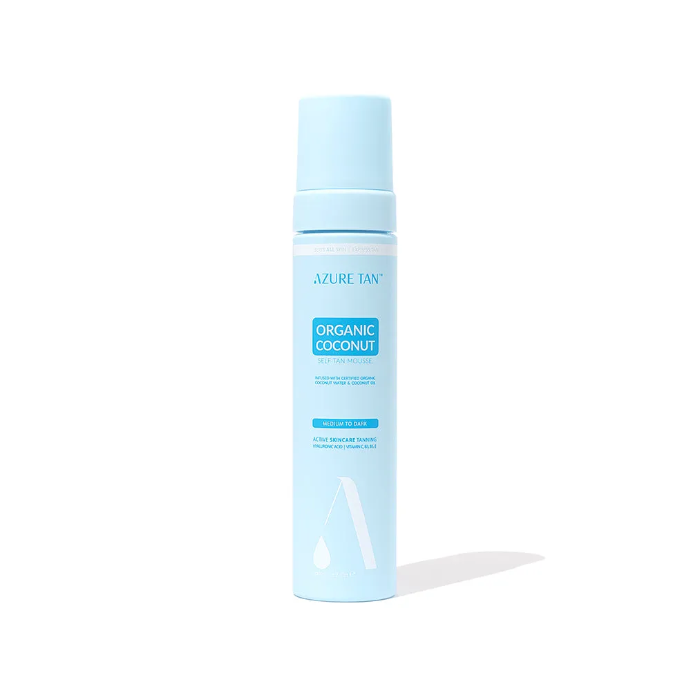 Azure Tan Self Tan Mousse - Organic Coconut - Medium to Dark - 200ml