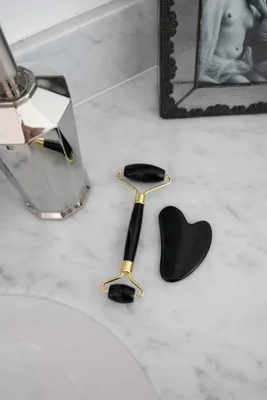 Black Obsidian Gua Sha and Roller Set
