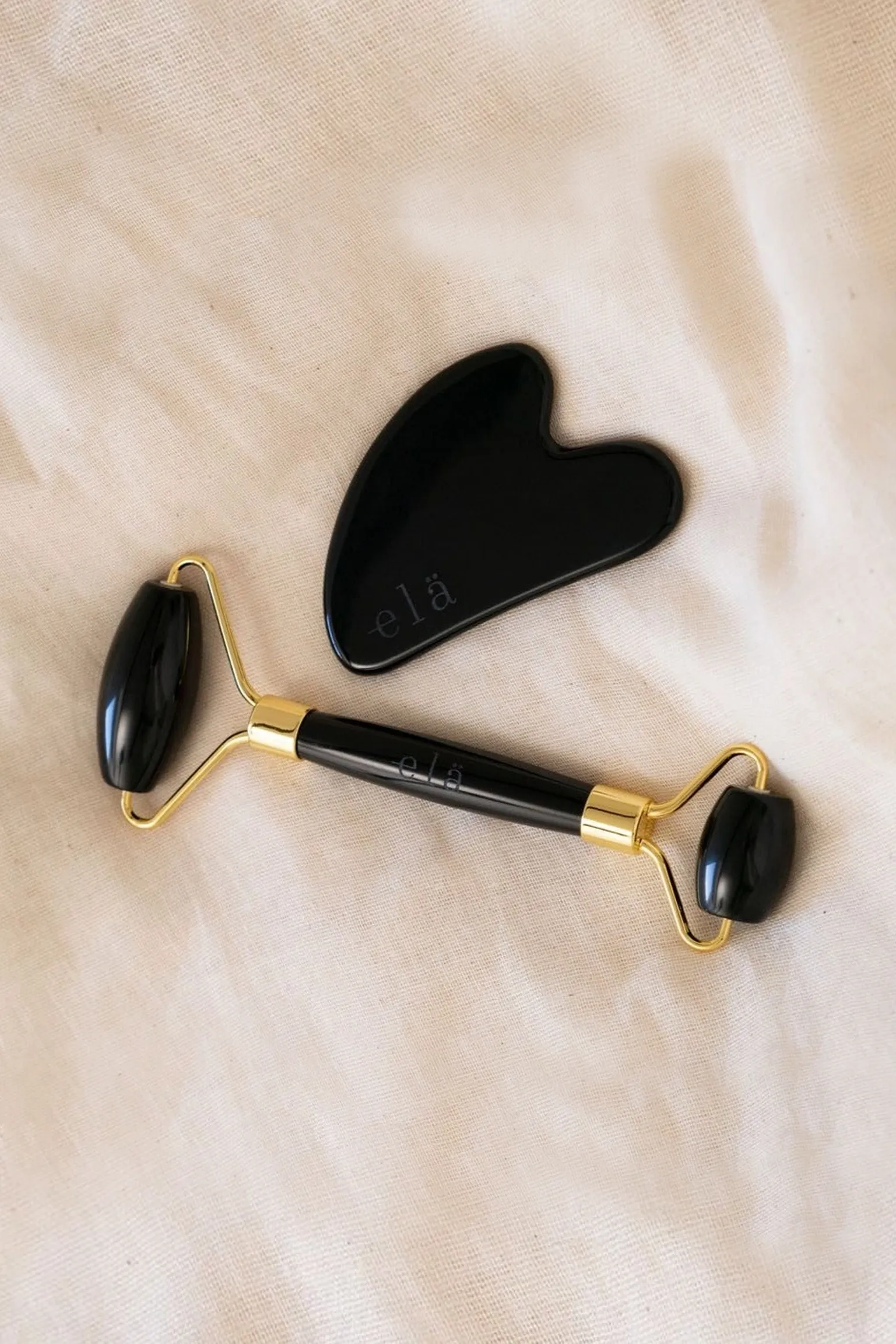 Black Obsidian Gua Sha and Roller Set