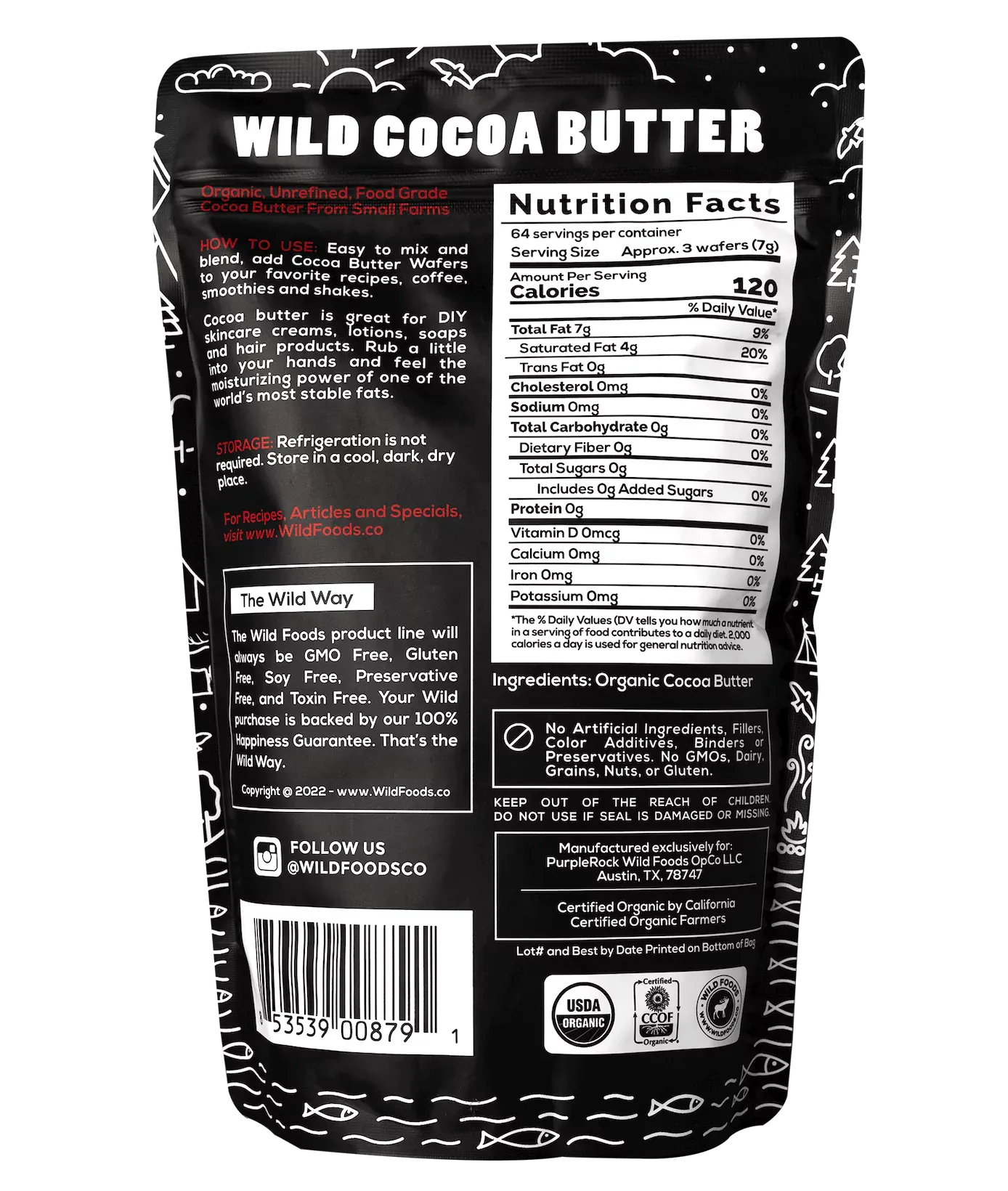 Cocoa Butter Wafers, 32 servings – Hydrating Cocoa Butter for Skin & DIY Beauty