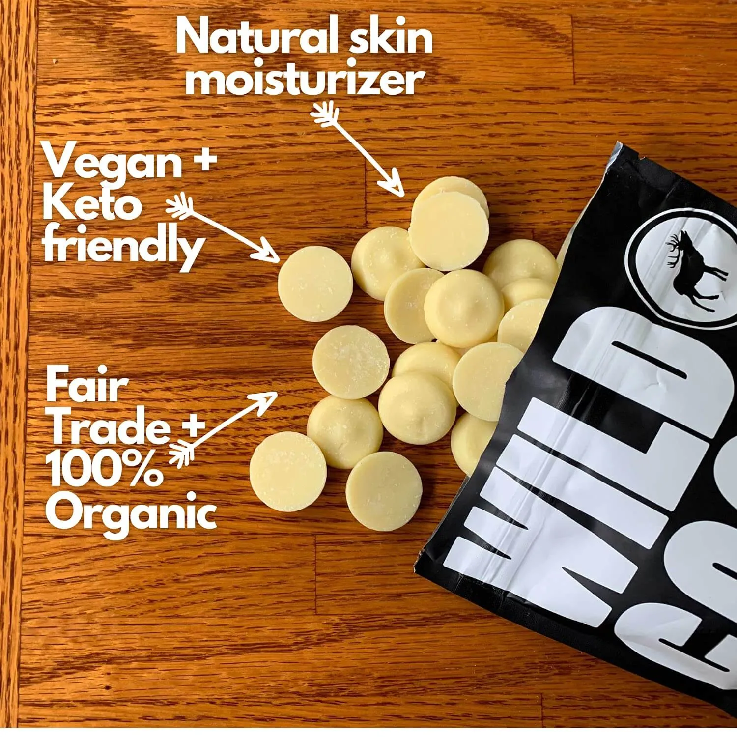 Cocoa Butter Wafers, 32 servings – Hydrating Cocoa Butter for Skin & DIY Beauty