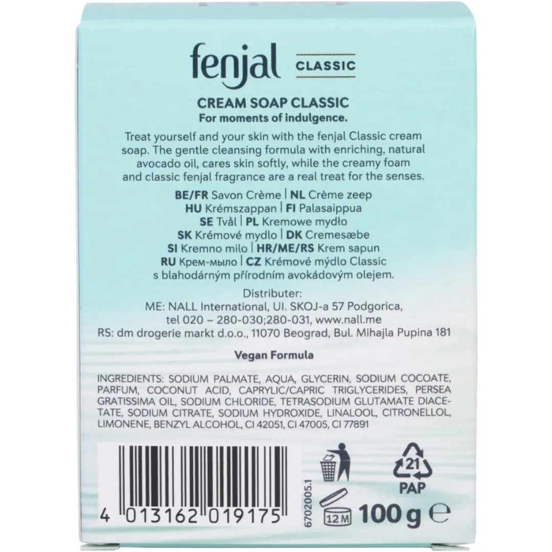 FENJAL Classic Cleanse & Care Creme Soap 100g (T)