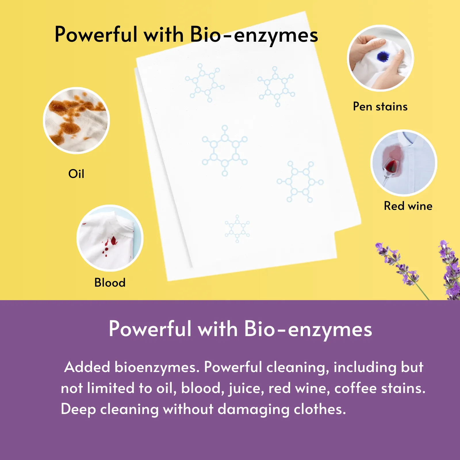 Flowcheer Eco Friendly Laundry Detergent Sheets - 200 Counts - Lavender