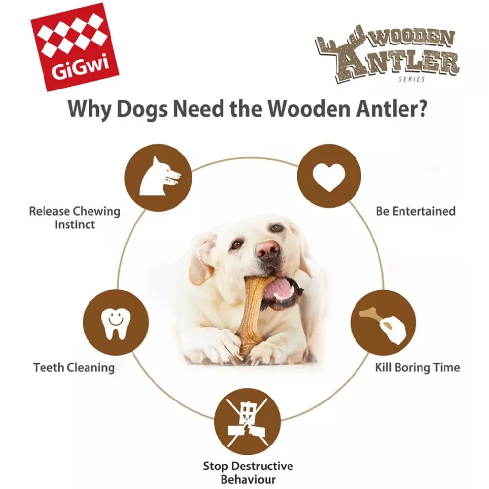 GiGwi Eco Wooden Antler Dog Toy