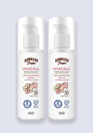 Hawaiian Tropic Mineral Protective Sun Lotion SPF 30 100ml 2 Pack Saver