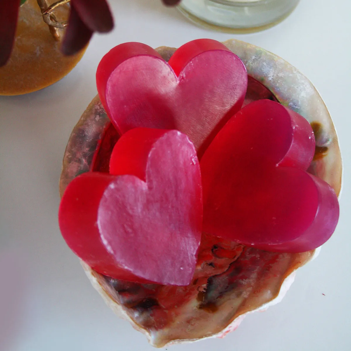 Heart Shape Rose Scented Soap - Set of 3