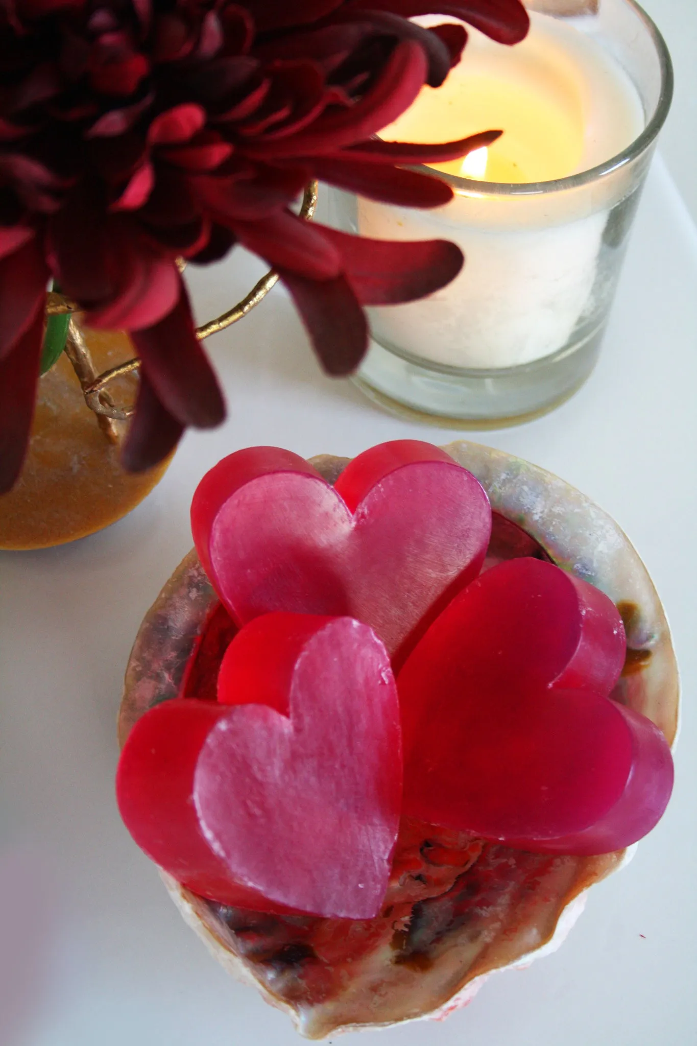 Heart Shape Rose Scented Soap - Set of 3