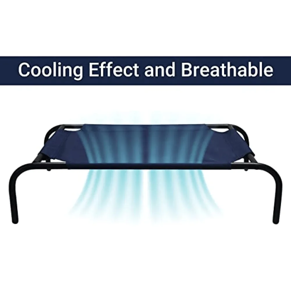 Hiputee Canvas Elevated Bed for Dogs and Cats (Blue)