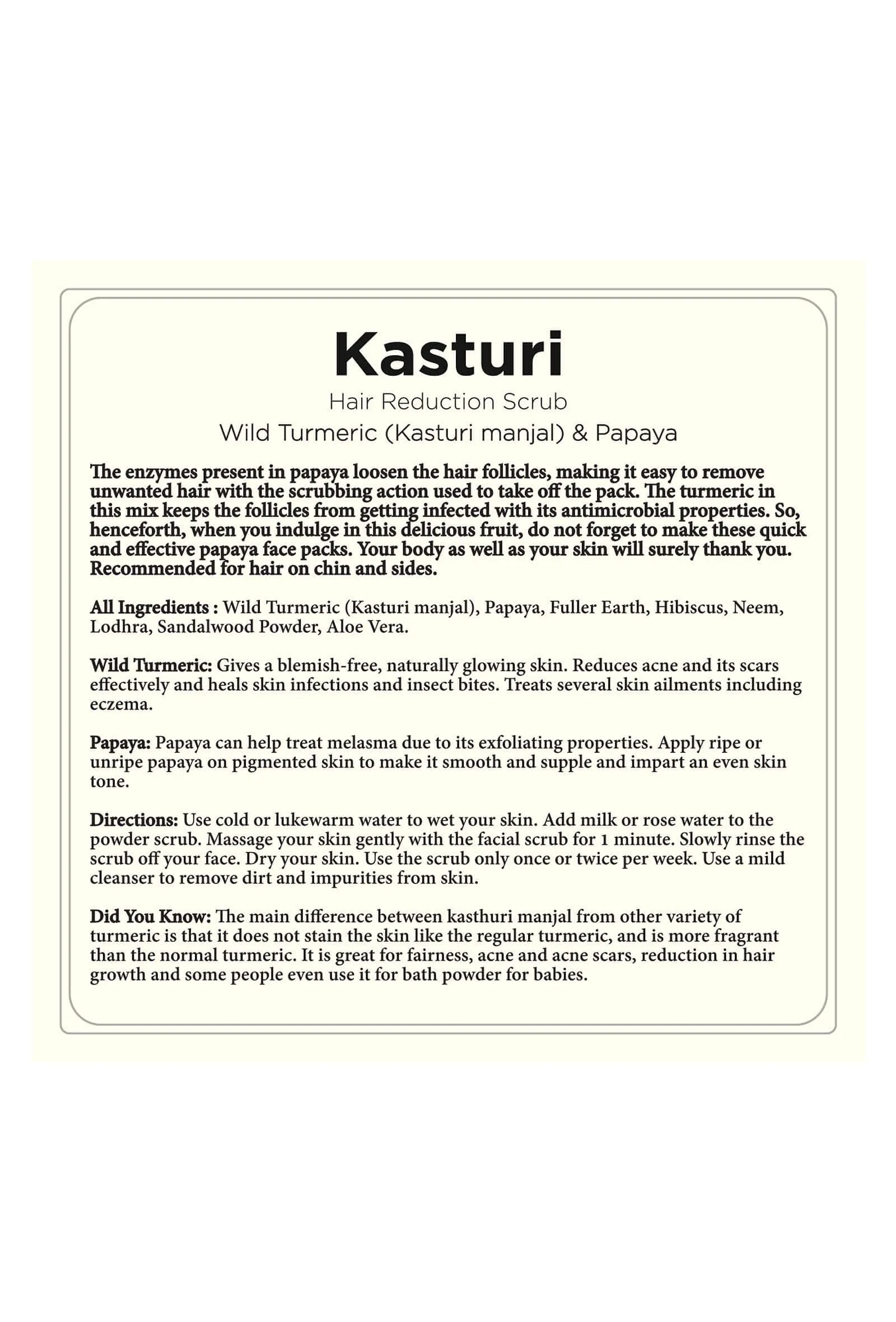 Kasturi-Hair Reduction Scrub-50gms