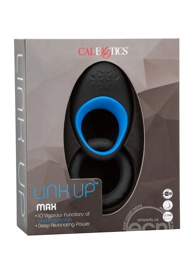 Link Up MAX Vibrating Cock Ring - Black/Blue