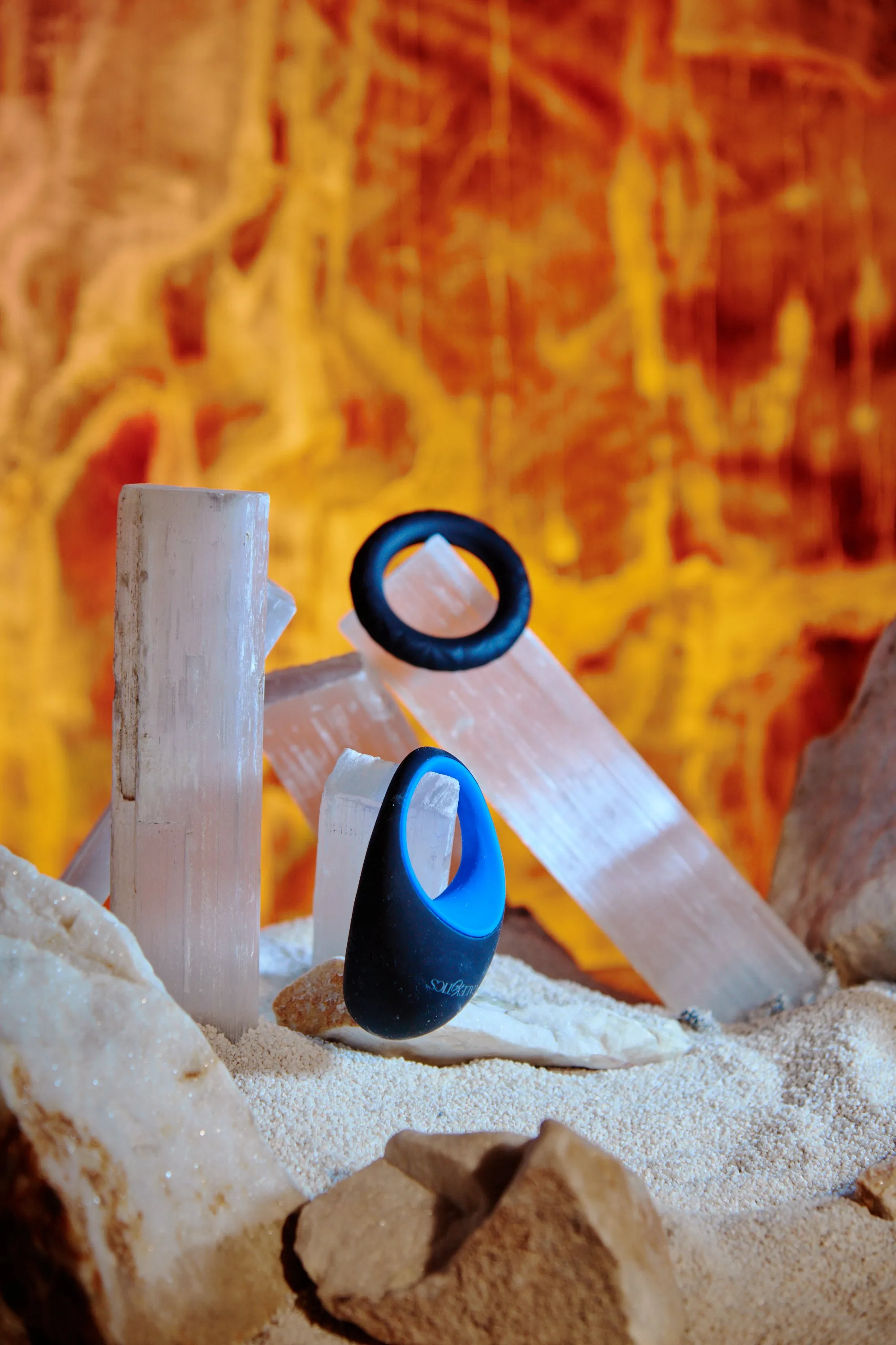 Link Up MAX Vibrating Cock Ring - Black/Blue