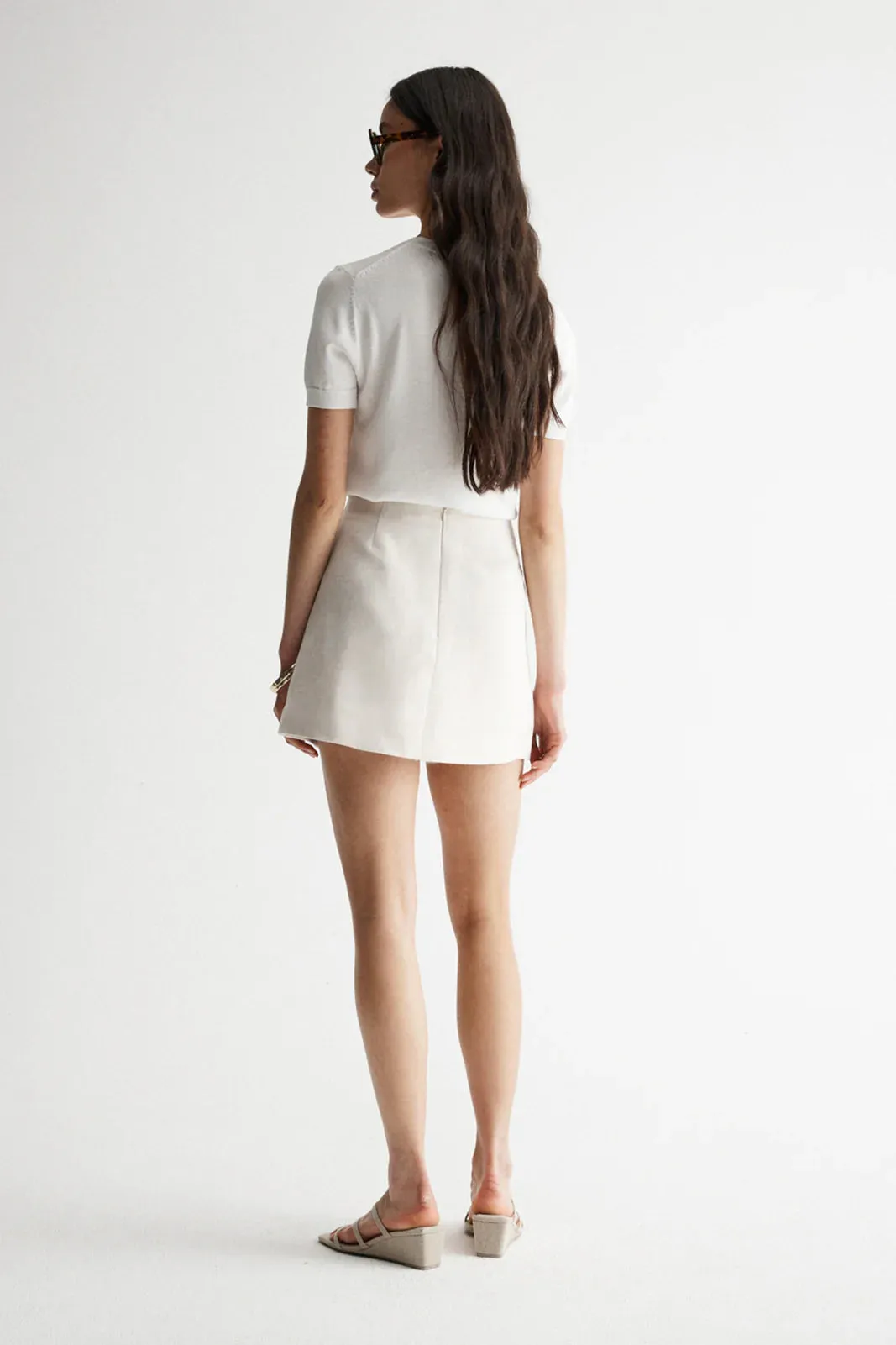 Linna Mini Skirt - Natural