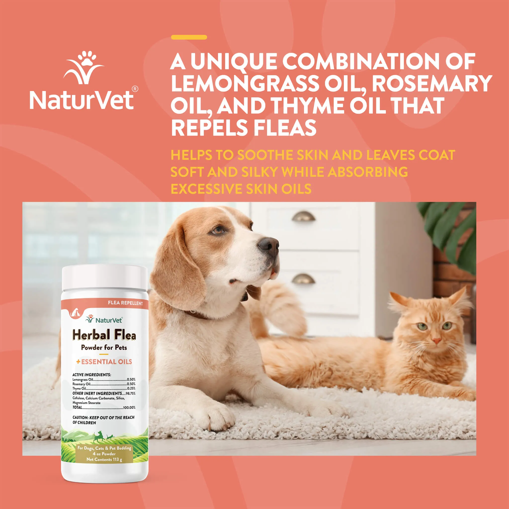 NaturVet Herbal Flea Repel Powder