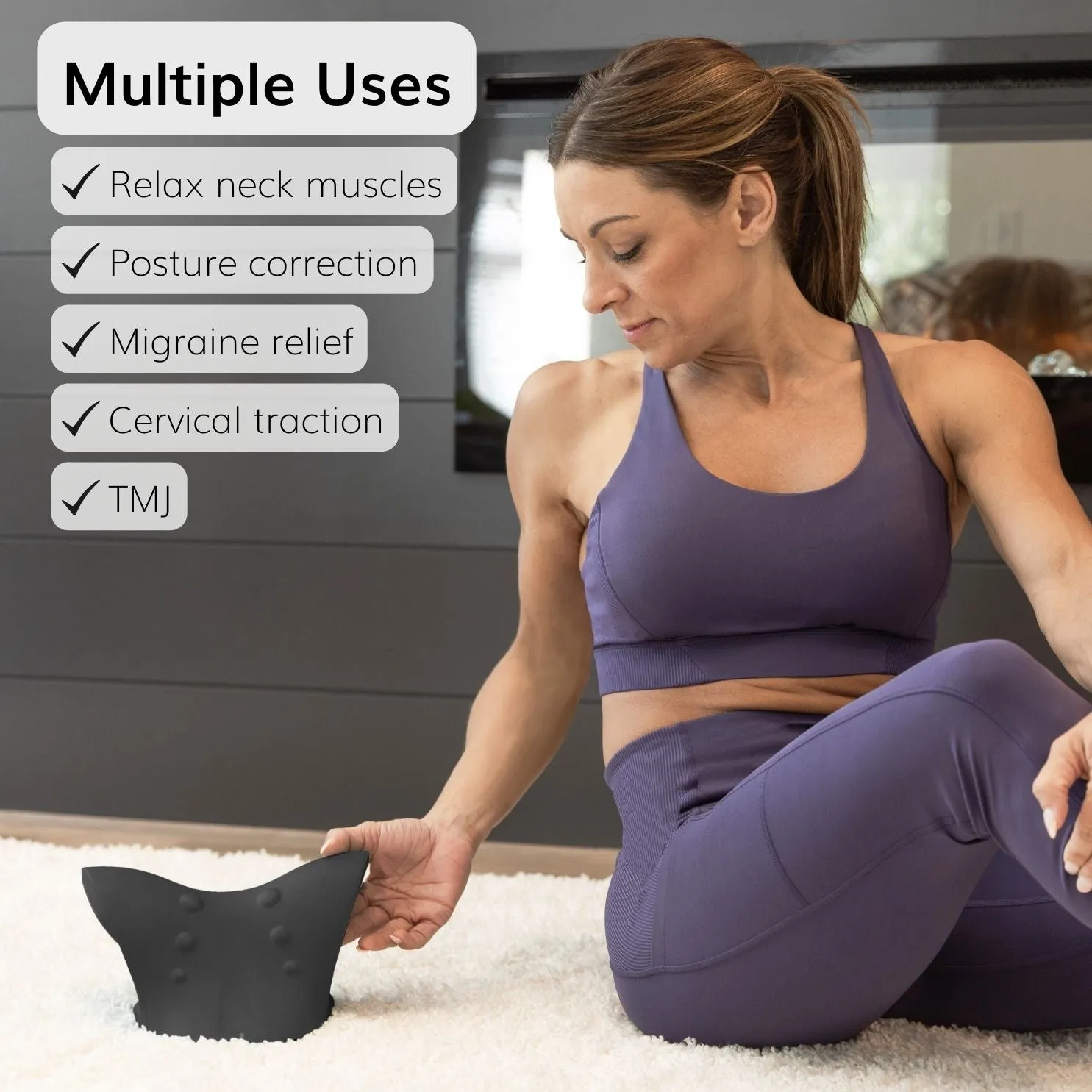 Neck Posture Corrector | Cervical Chiropractic Pillow for Stiff, Sore, and Tight Muscle Relaxer Treatment