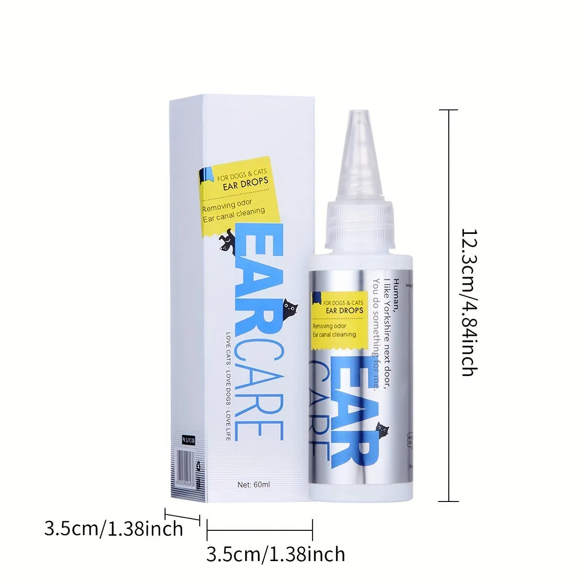 Pet Ear Care Liquid Effective Ear Mite  Wax Solution for Cats and Dogs