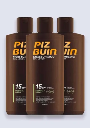 Piz Buin Moisturising Sun Lotion SPF 15 200ml - 3 Pack Saver