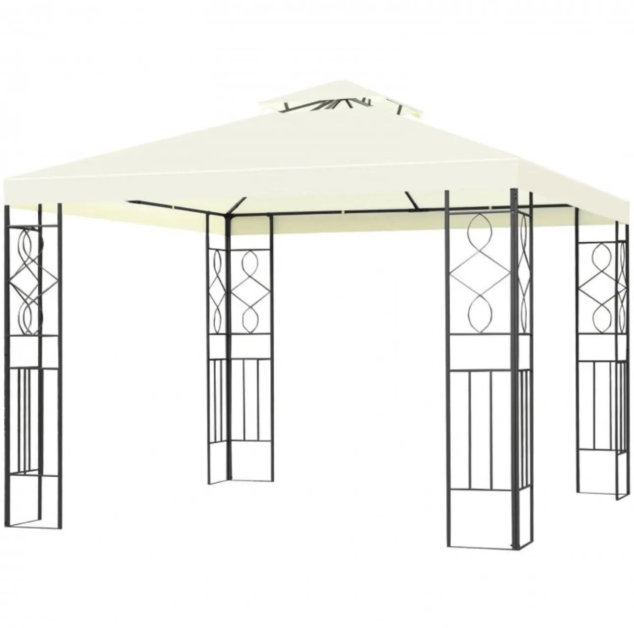 Super Duty Beautiful 2 Tier 10x10ft Patio Gazebo Canopy Tent | Sun Protection