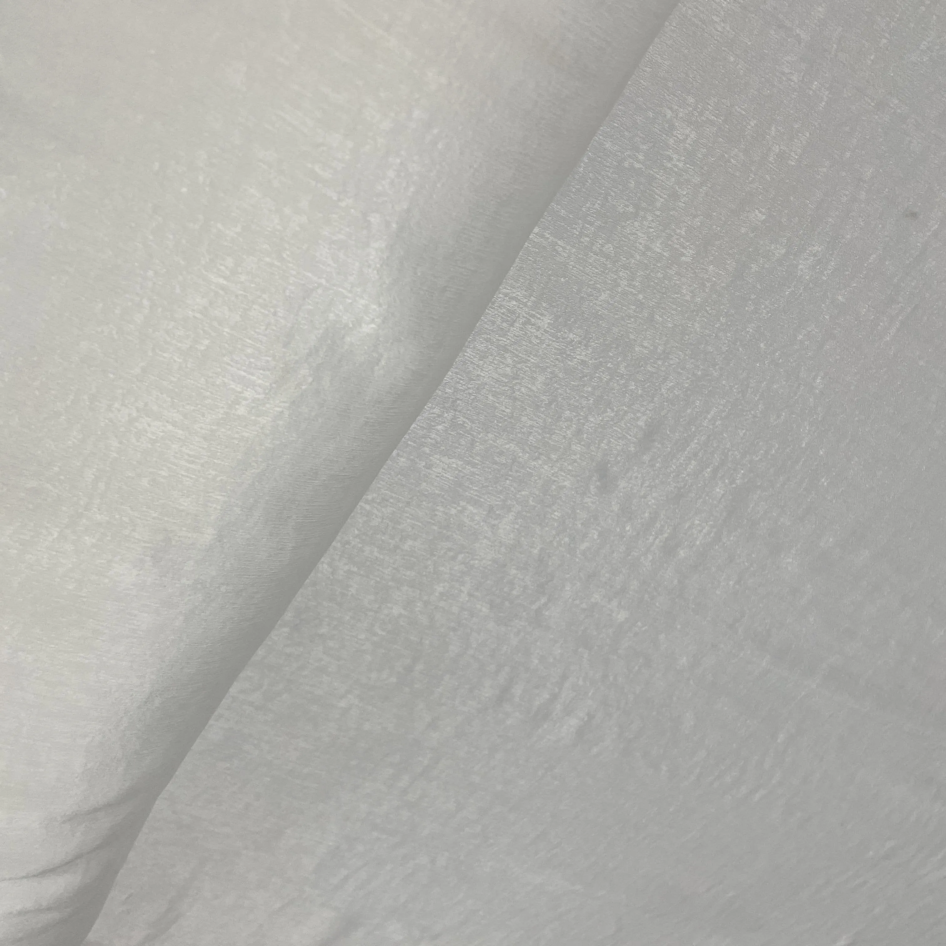 White Solid Chanderi Velvet Fabric 18417